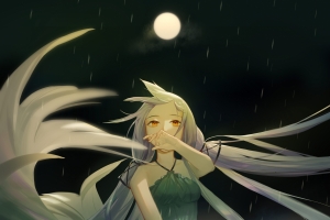雨 月 星尘 女子 4k手机壁纸动漫竖屏