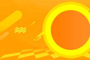 卡通几何双11黄色banner