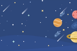 扁平星空AI矢量banner