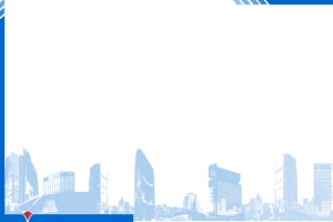 边框城市建筑简约蓝色banner背景