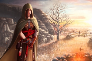 黑暗之魂2,披大衣美女,篝火,4K游戏壁纸