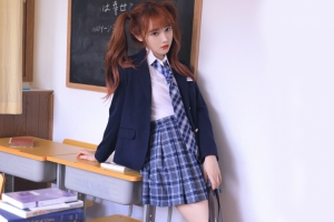 宋昕冉 学生装制服美女4k壁纸