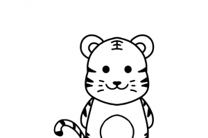线描2022虎年老虎