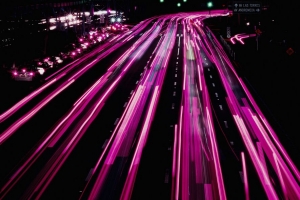 道路 运动 背光 转弯 夜间 4k壁纸 3840x2160