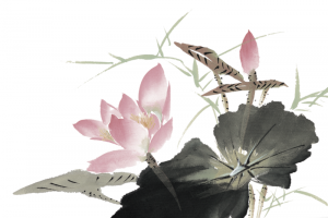 水墨画花朵免扣