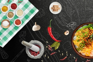 丰盛美食背景素材