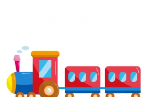 手绘玩具火车插画高清PNG透明免扣设计素材免费下载