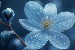 天蓝色的小花 3440*1440带鱼屏壁纸