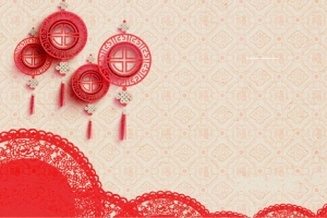 元宵节大牌大促简约中国风红色服装海报背景