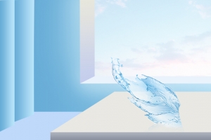 清新蓝色补水护肤品淘宝天猫电商banner