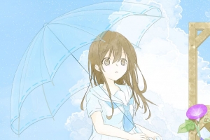 女孩 连衣裙 雨伞 一瞥 动漫 4k壁纸 3840x2160