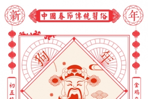 大年初五传统中国风海报psd分