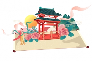 国潮手绘插画仙气