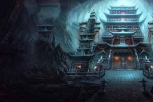 游戏场景原画古代建筑