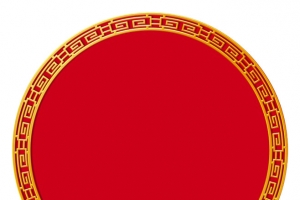 中国风金色圆框