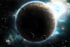 行星 辉光 小行星 太空 宇宙 4k壁纸 3840x2160