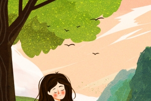 春天郊游露营背景图
