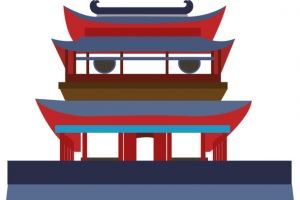 古建筑手绘城楼