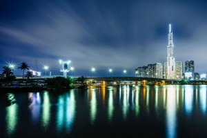 夜城 建筑 建筑 河流 灯光 4k壁纸 3840x2160