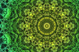 曼陀罗 分形 图案 抽象 绿色 4k壁纸 3840x2160