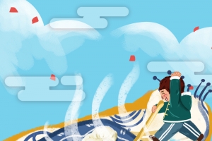 冬至饺子手绘背景图元素