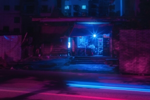 街道 夜晚 霓虹灯 灯光 城市 建筑 4k壁纸 3840x2160