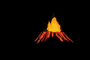 手绘火山喷发背景壁纸