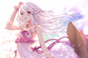 少女粉色礼服裙子4k动漫壁纸