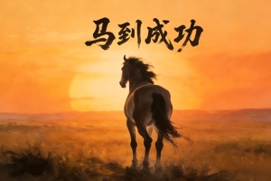 马到成功水墨风高清壁纸 2880x1800平板笔记本免费下载