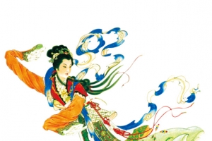 仙女嫦娥追月上天