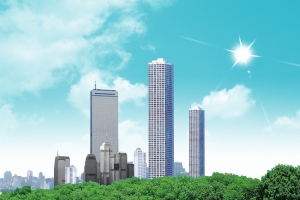 绿化的城市风景背景素材