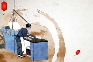 手绘小吃摊位特色海报背景