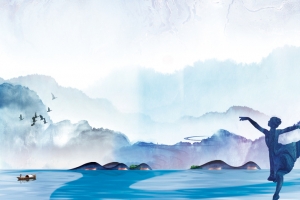 桁架山水背景