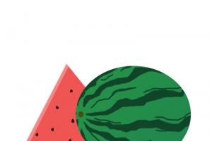 夏季小清新手绘风大西瓜