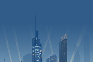 城市夜间剪影