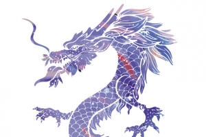 国潮彩色古风龙
