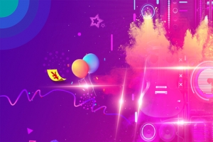 激情狂欢双11质感紫色banner