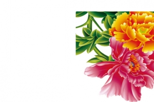 牡丹花手绘节日效果图