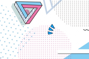 蓝色波普孟菲斯风女装上新电商banner