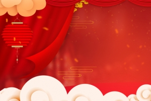 新年快乐中国风帘幕灯笼背景