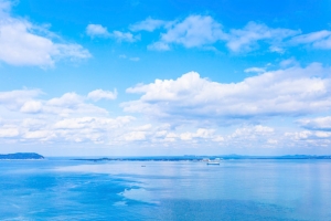 蓝色 天空 海边