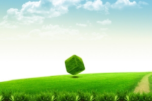 蓝天白云草地banner 海报