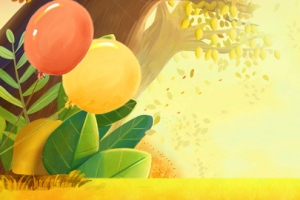 卡通手绘森林背景banner