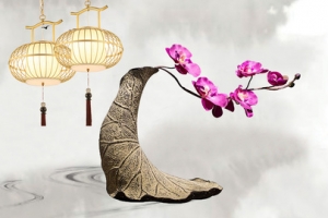 水墨色禅意新中式家居灯饰banner