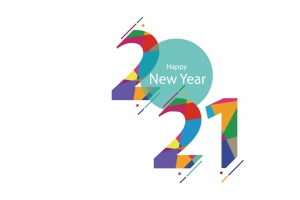 2021年新年快乐多彩数字创意设计4k壁纸