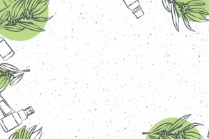 夏季白色手绘化妆品植物背景