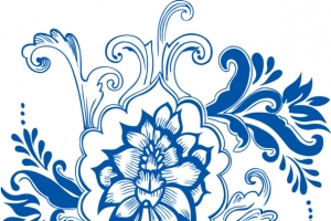 矢量青花瓷花纹