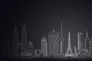 手绘建筑背景