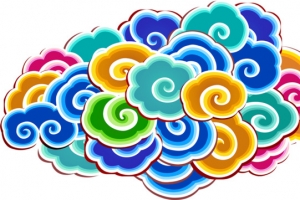 高清活动海报彩色云彩效果