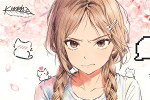 彩铅画动漫女孩4k壁纸3840x2160